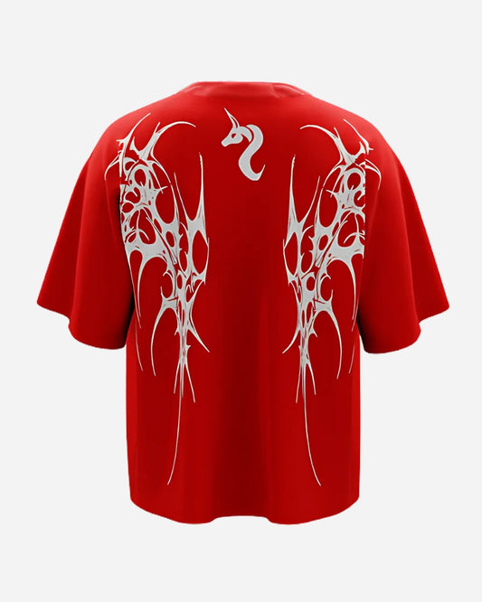 RED BOXY OVERSIZED T-SHIRT