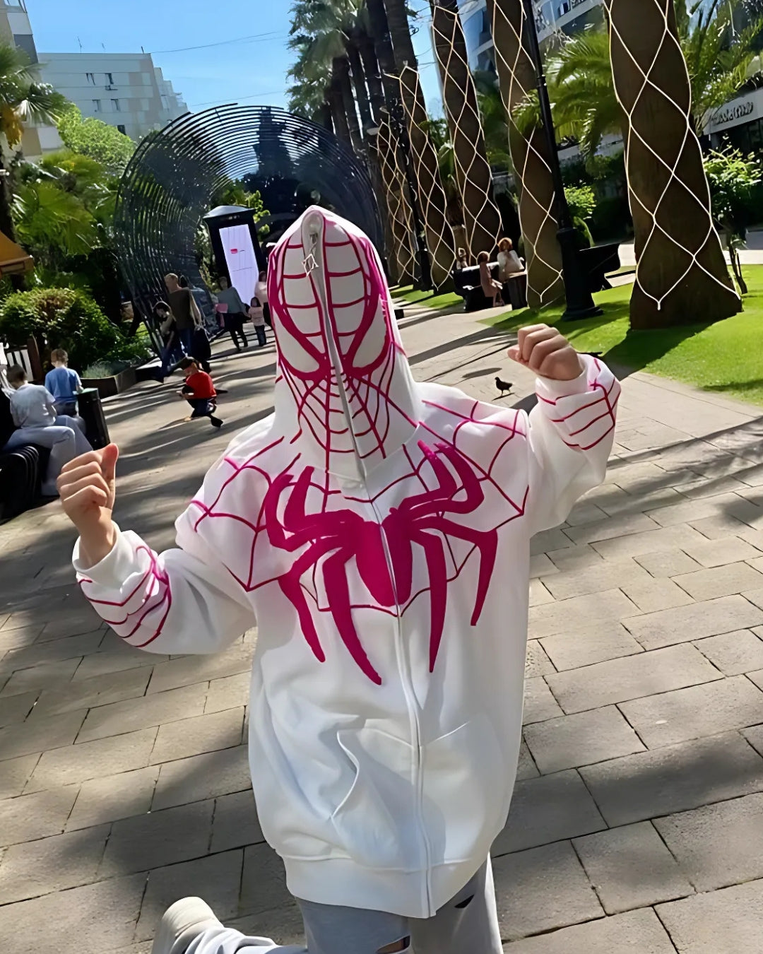 SPIDER UNISEX WHITE HOODIE
