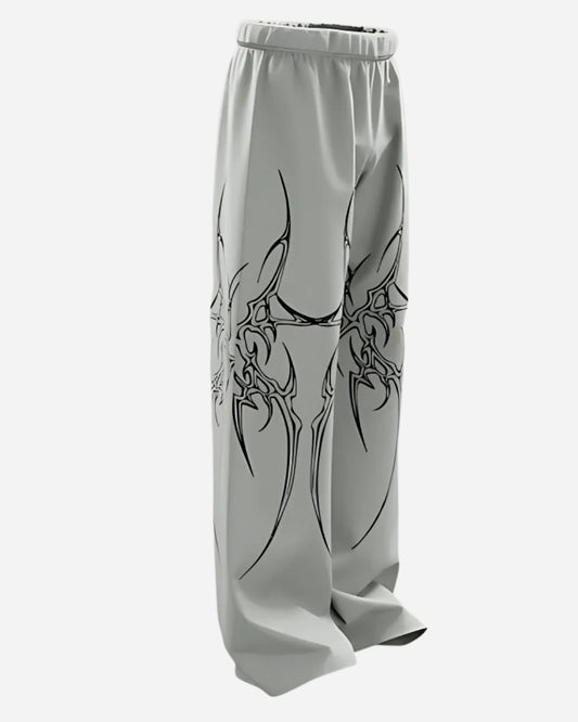 GREY MUTATION UNISEX STRAIGHT FIT BAGGY PANTS