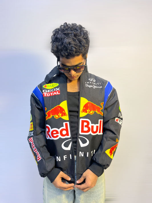 F1 REDBULL BLACK UNISEX RACING JACKET