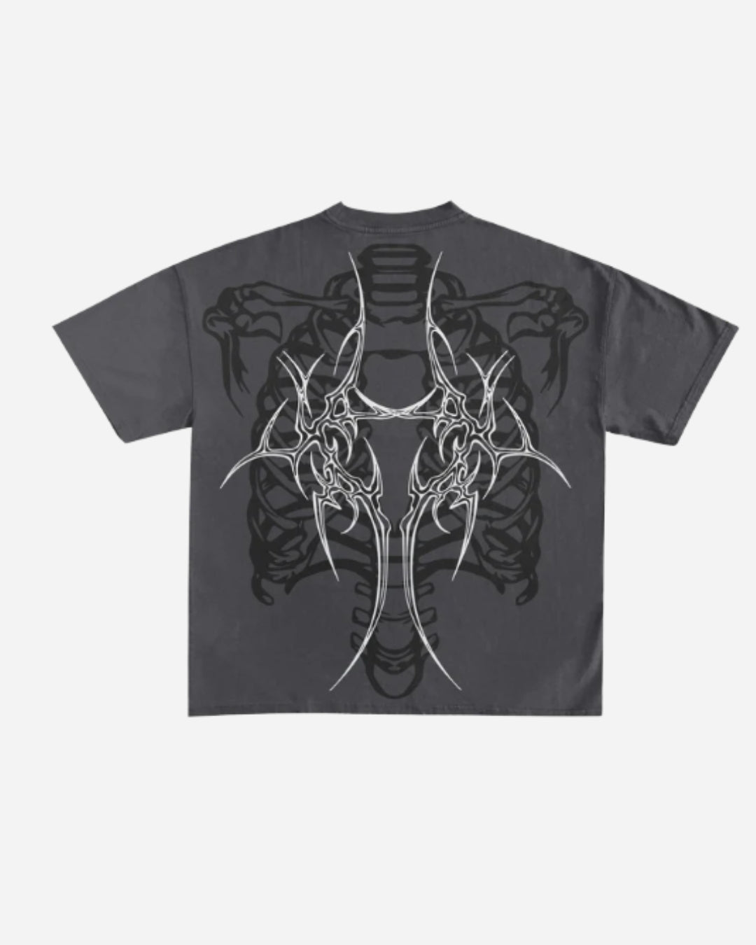 SINUTATION CHARCOAL GREY BOXY OVERSIZED T-SHIRT