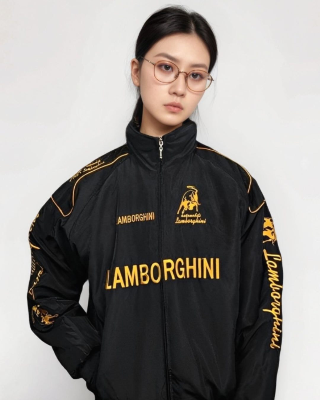 F1 LAMBORGHINI PUFFER EMBROIDERY UNISEX RACING JACKET