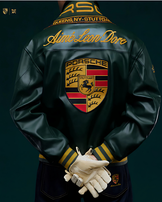 F1 PORSCHE LEATHER UNISEX RACING JACKET