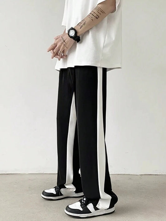 ASTHETIC STRIPS STRAIGHT FIT BAGGY TRACKPANTS