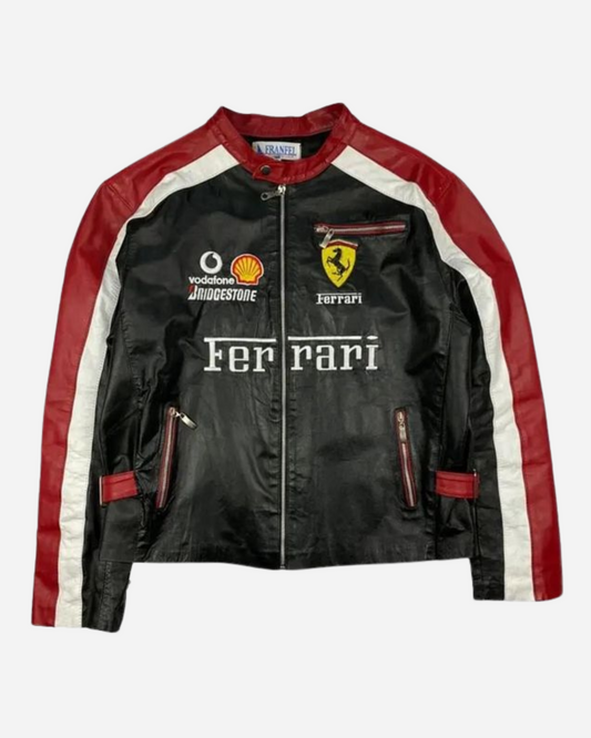 F1 FERRARI LEATHER UNISEX RACIING JACKET