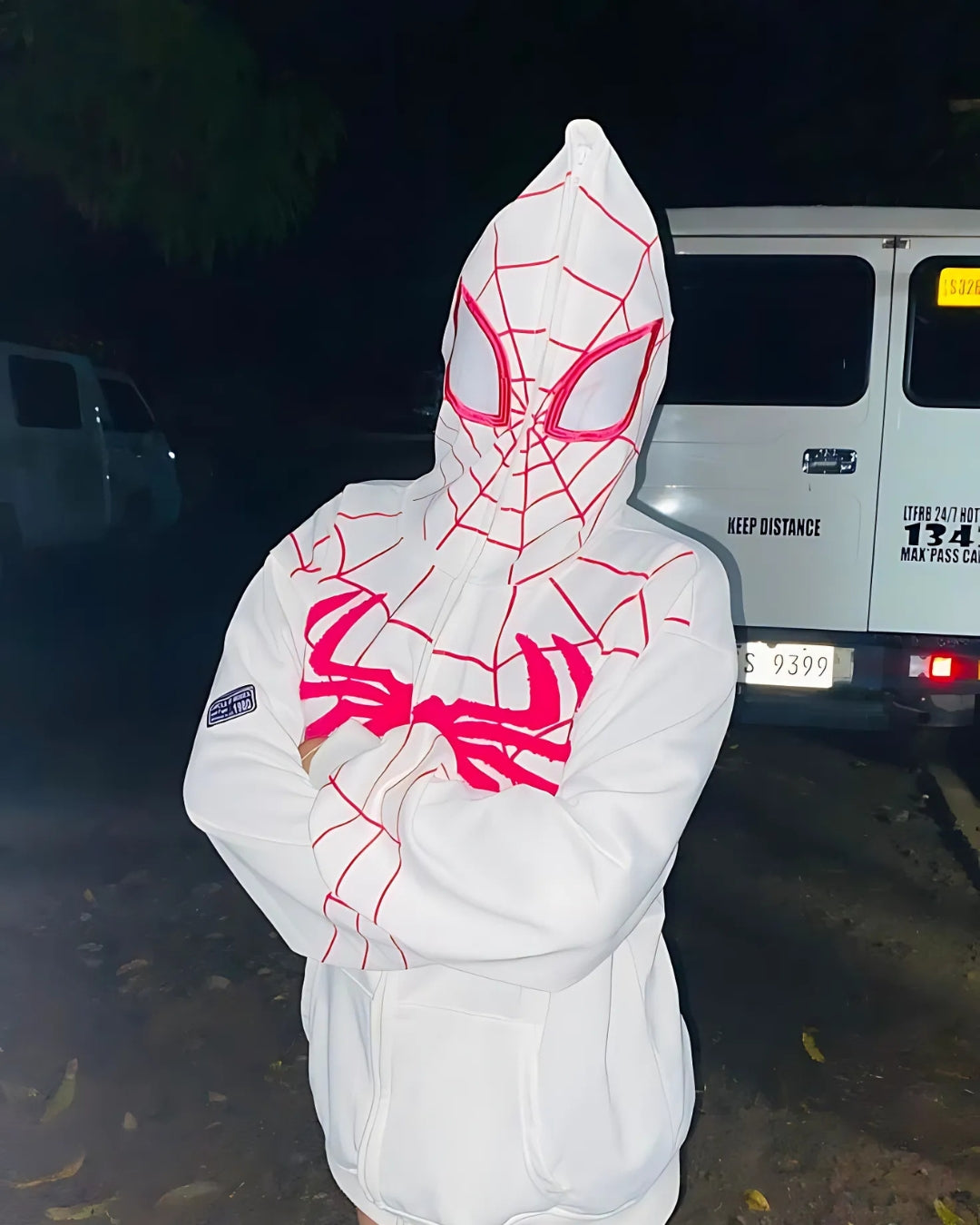 SPIDER UNISEX WHITE HOODIE