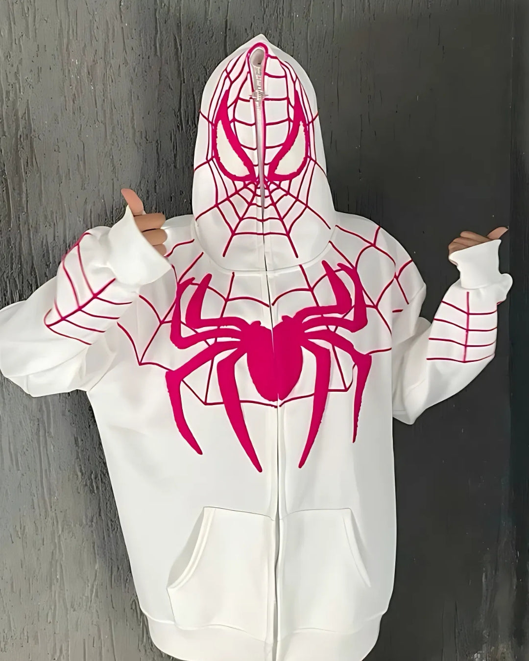 SPIDER UNISEX WHITE HOODIE