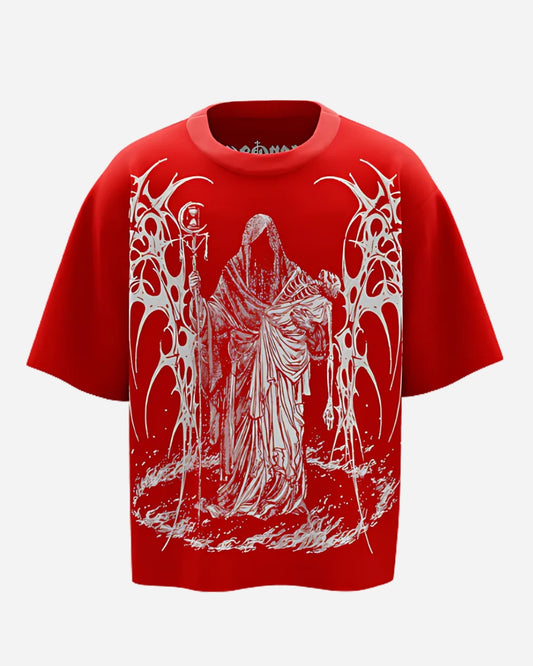 RED BOXY OVERSIZED T-SHIRT