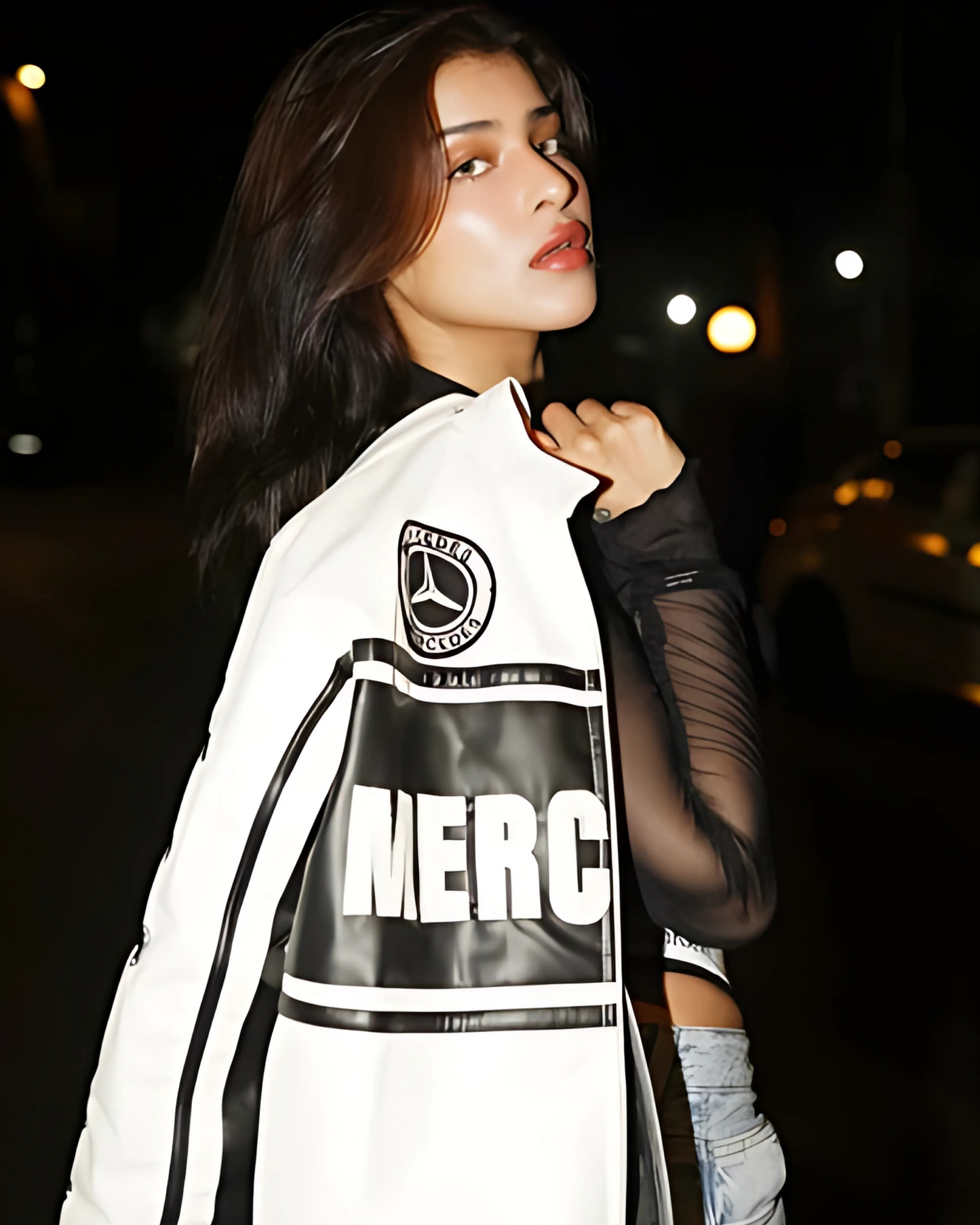 F1 MERCEDES LEATHER UNISEX RACING JACKET