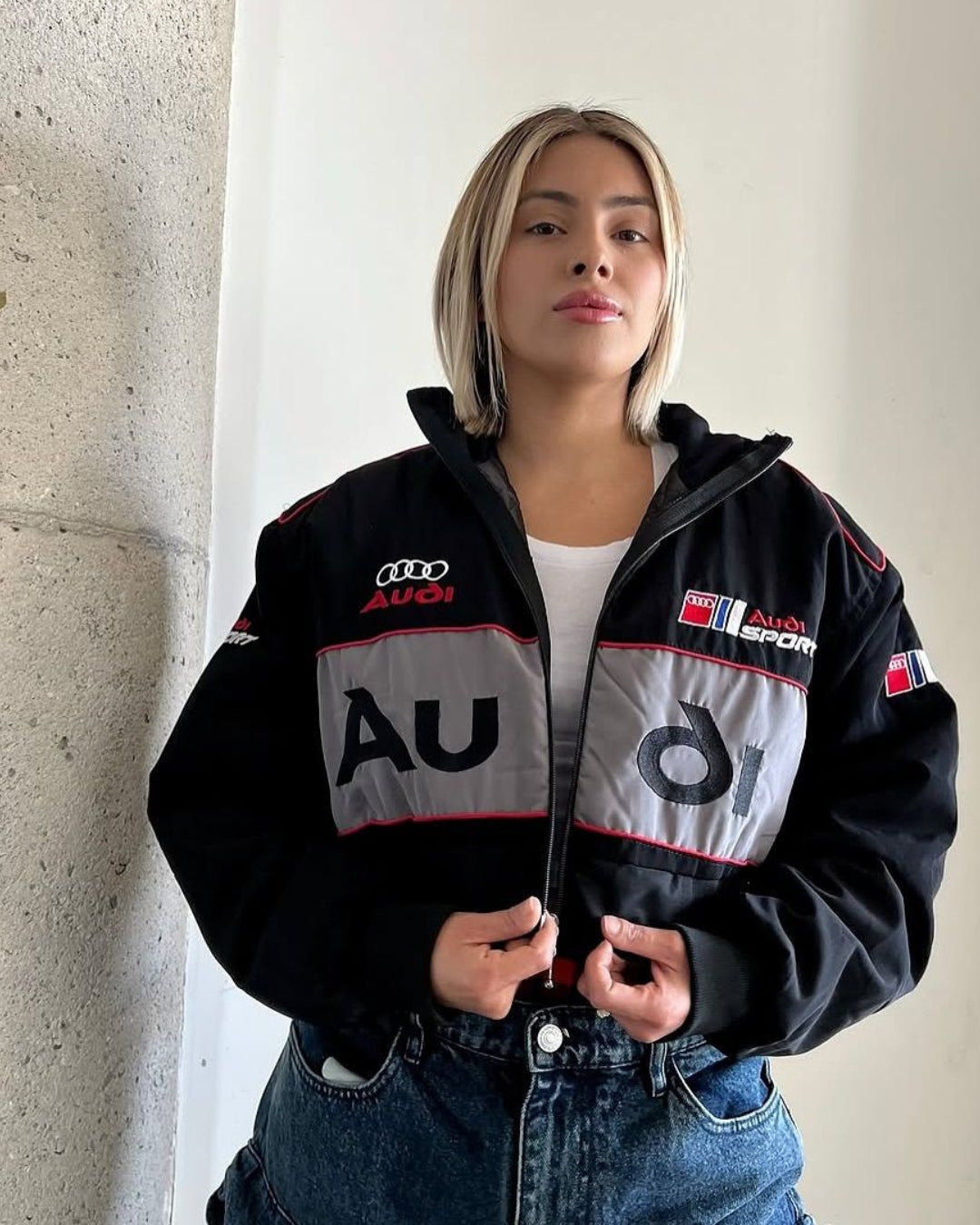 F1 AUDI PUFFER EMBROIDERY UNISEX RACING JACKET