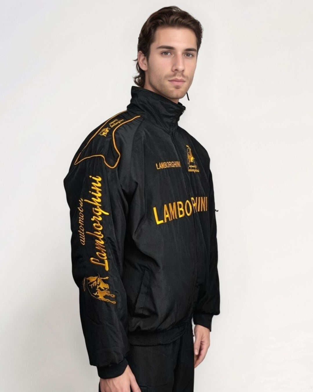 F1 LAMBORGHINI PUFFER EMBROIDERY UNISEX RACING JACKET