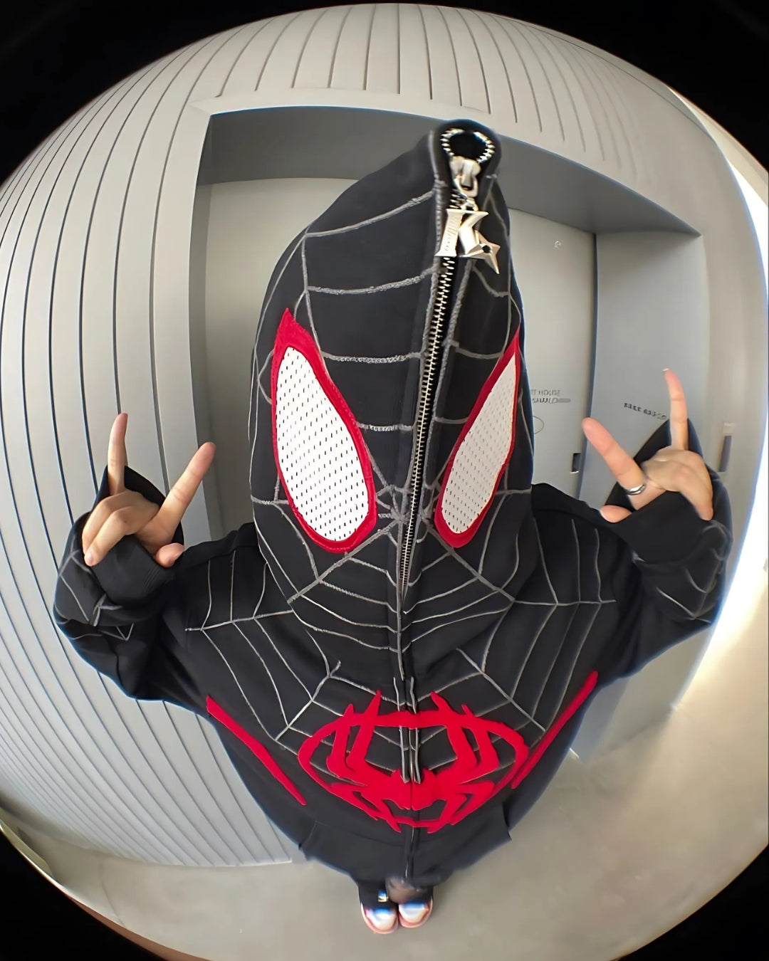 SPIDER UNISEX BLACK HOODIE