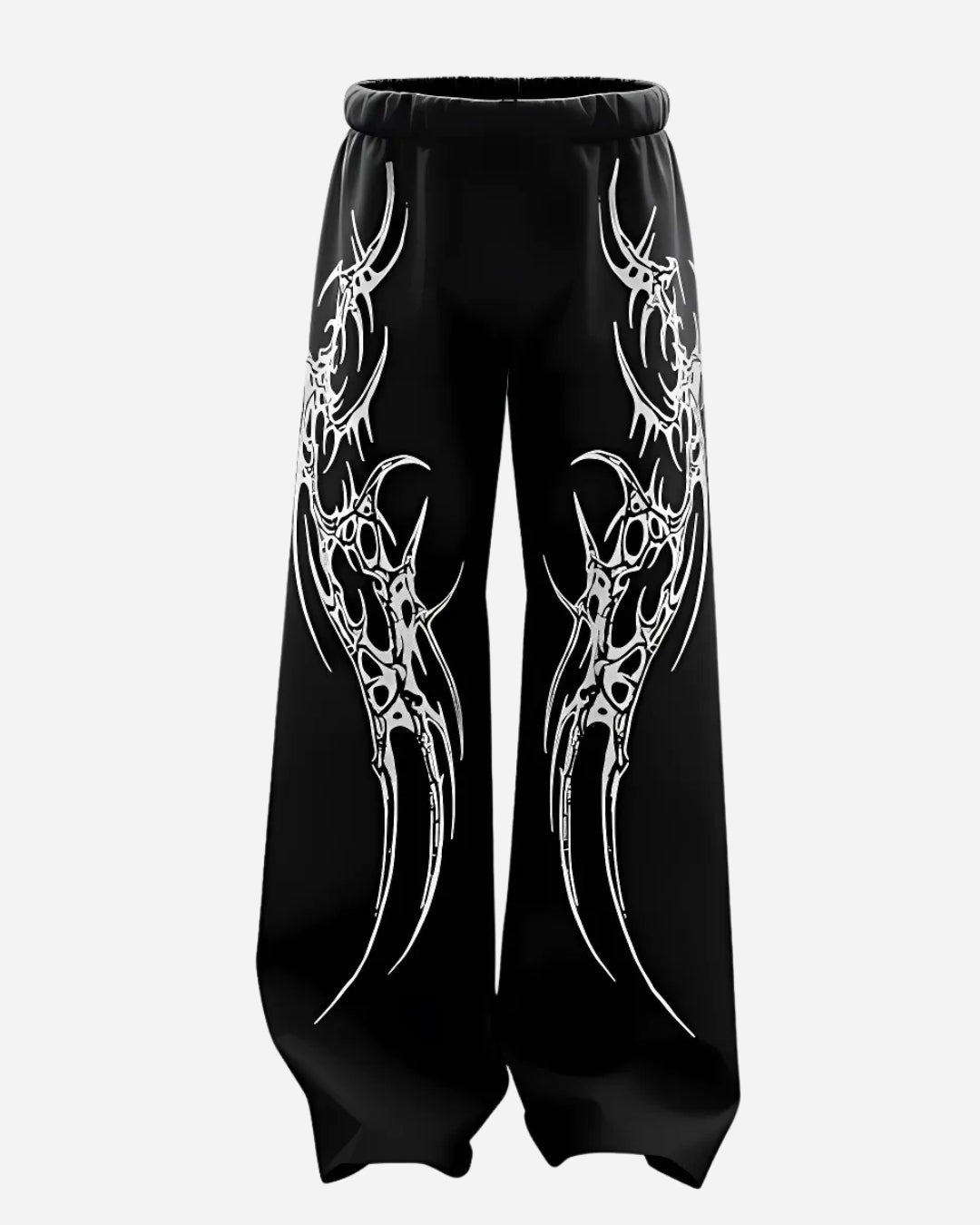 SAIYAN BLACK UNISEX STRAIGHT FIT BAGGY PANTS