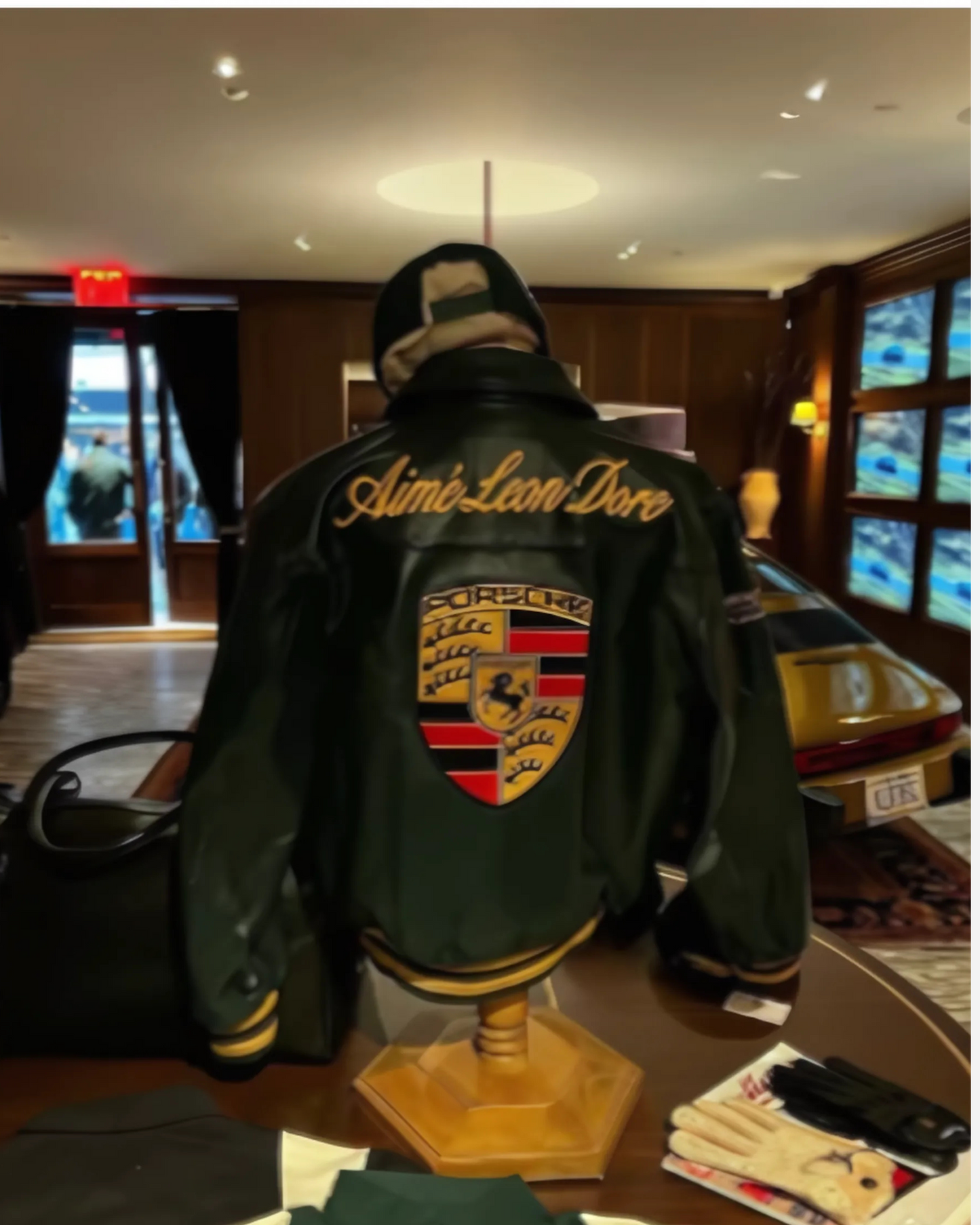 F1 PORSCHE LEATHER UNISEX RACING JACKET