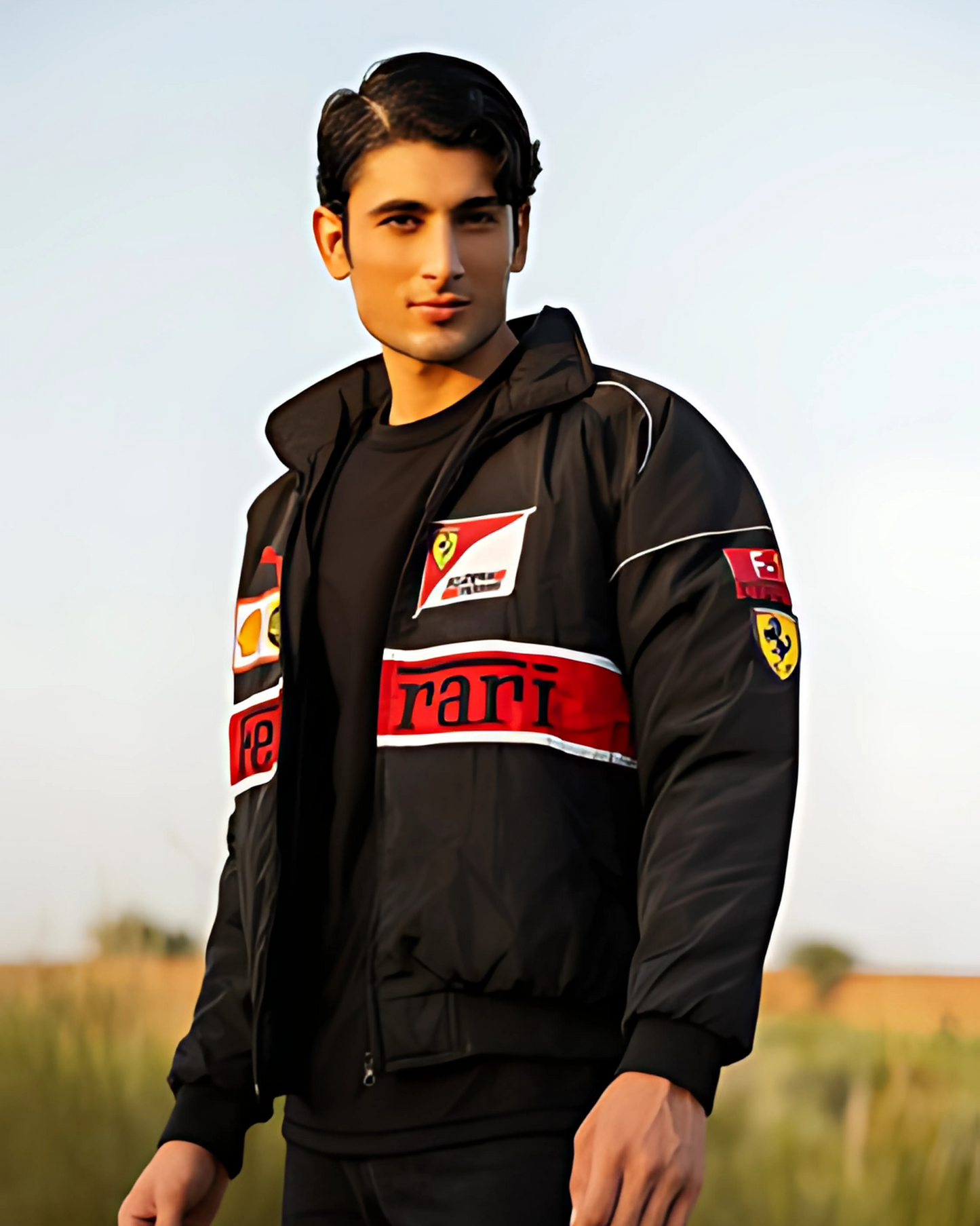 F1 BLACK FERRARI UNISEX RACING JACKET