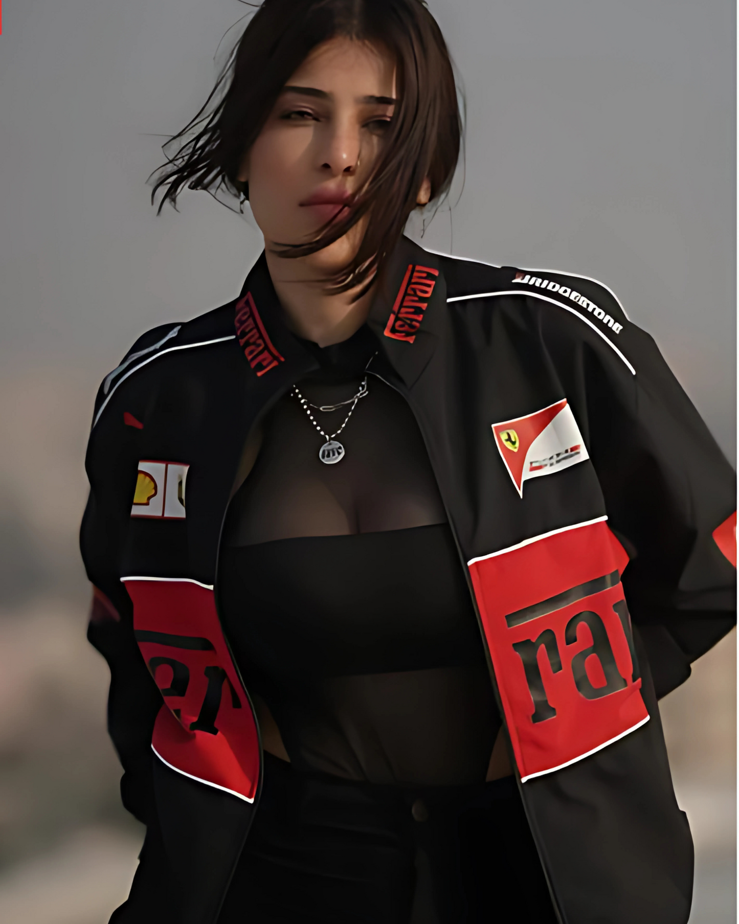 F1 BLACK FERRARI UNISEX RACING JACKET