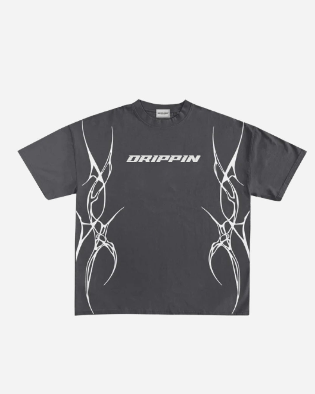 SINUTATION  CHARCOAL GREY BOXY OVERSIZED T-SHIRT