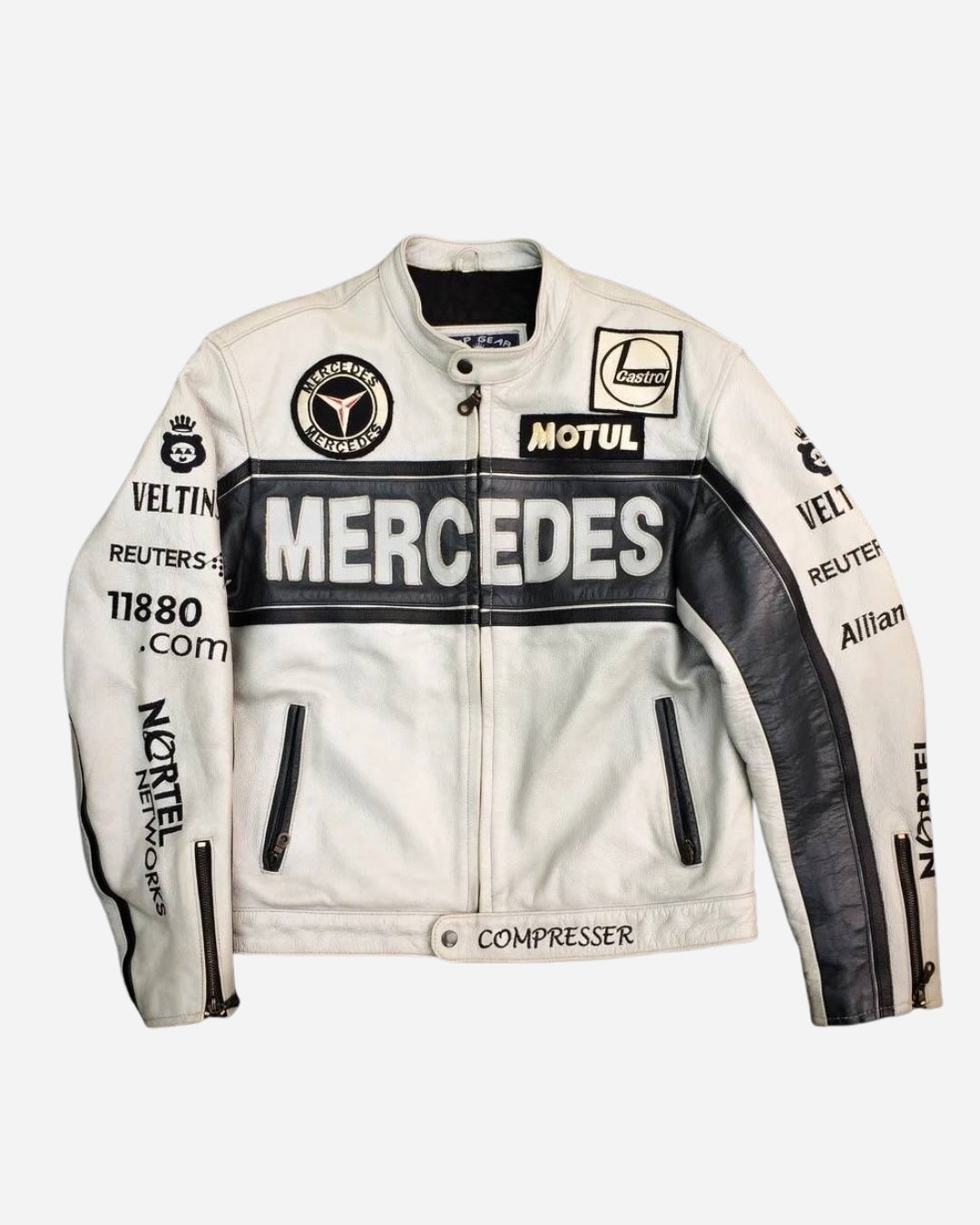 F1 MERCEDES LEATHER UNISEX RACING JACKET