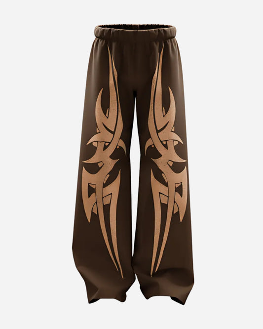 RAZOR BROWN STRAIGHT FIT BAGGY PANTS
