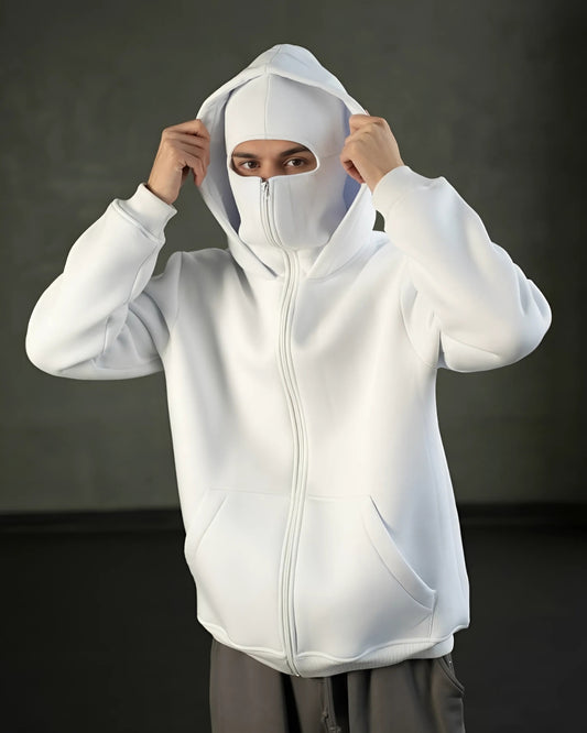 PREMIUM BALACLAVA UNISEX WHITE HOODIE
