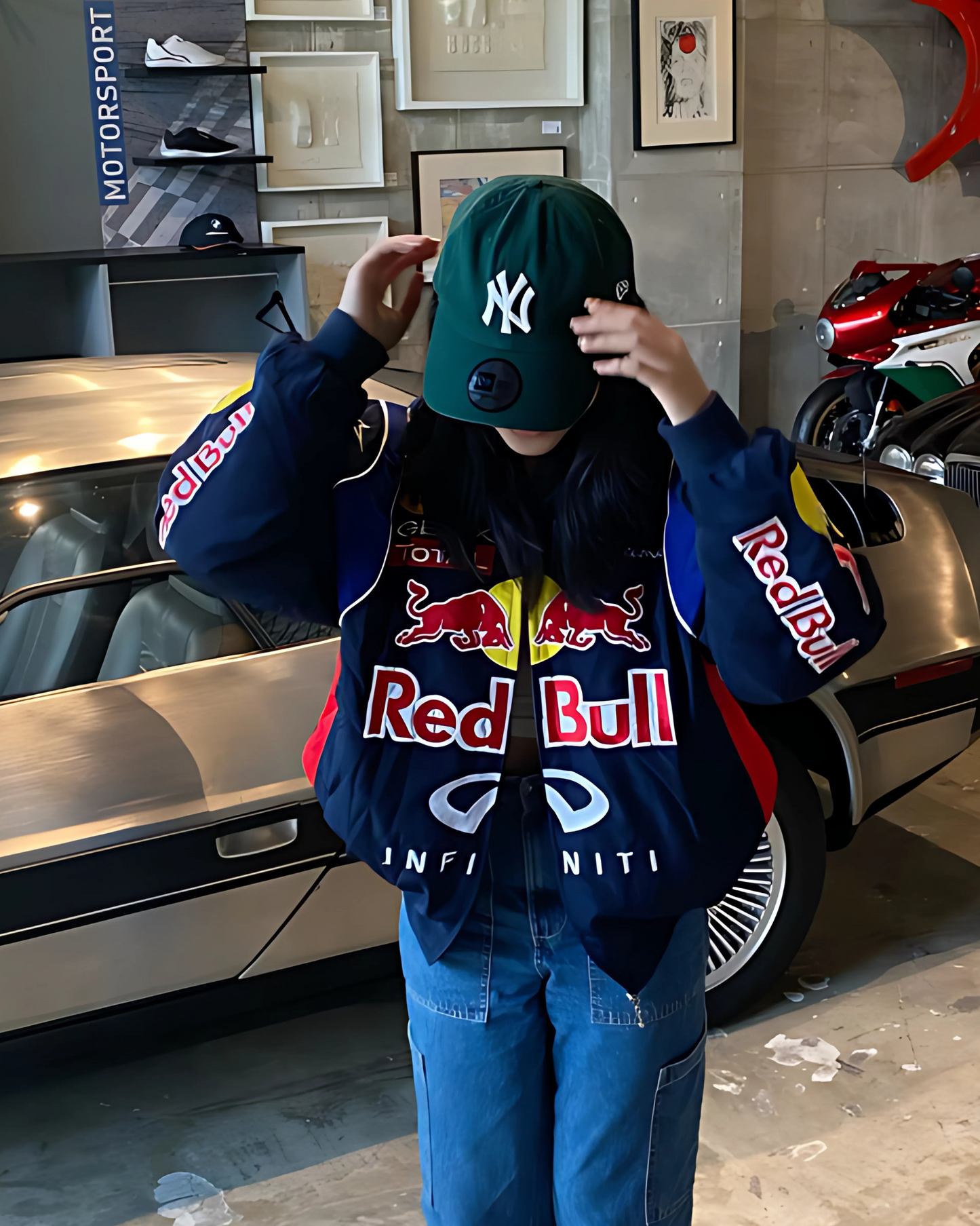 F1 REDBULL PUFFER EMBROIDERY UNISEX RACING JACKET