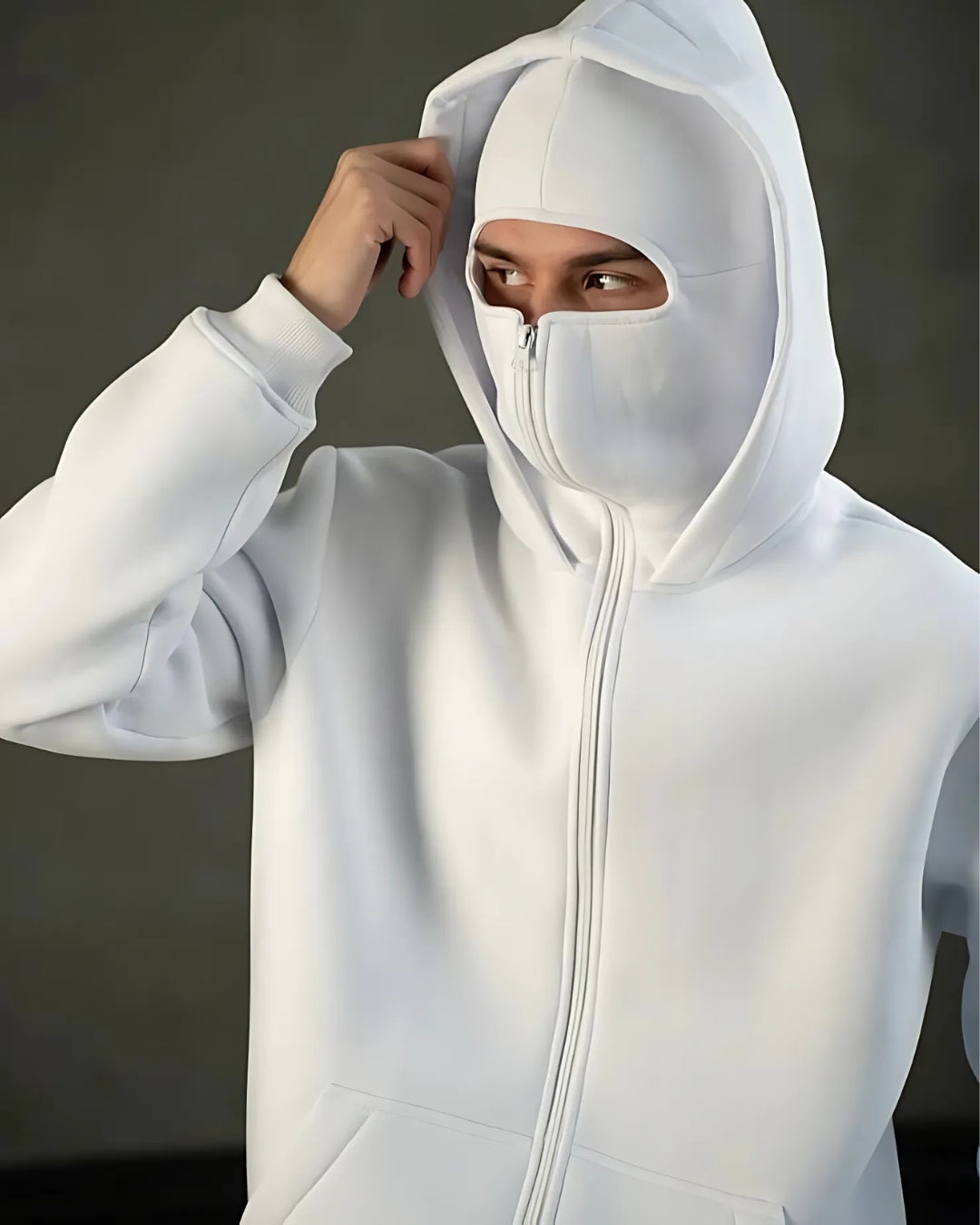 PREMIUM BALACLAVA UNISEX WHITE HOODIE