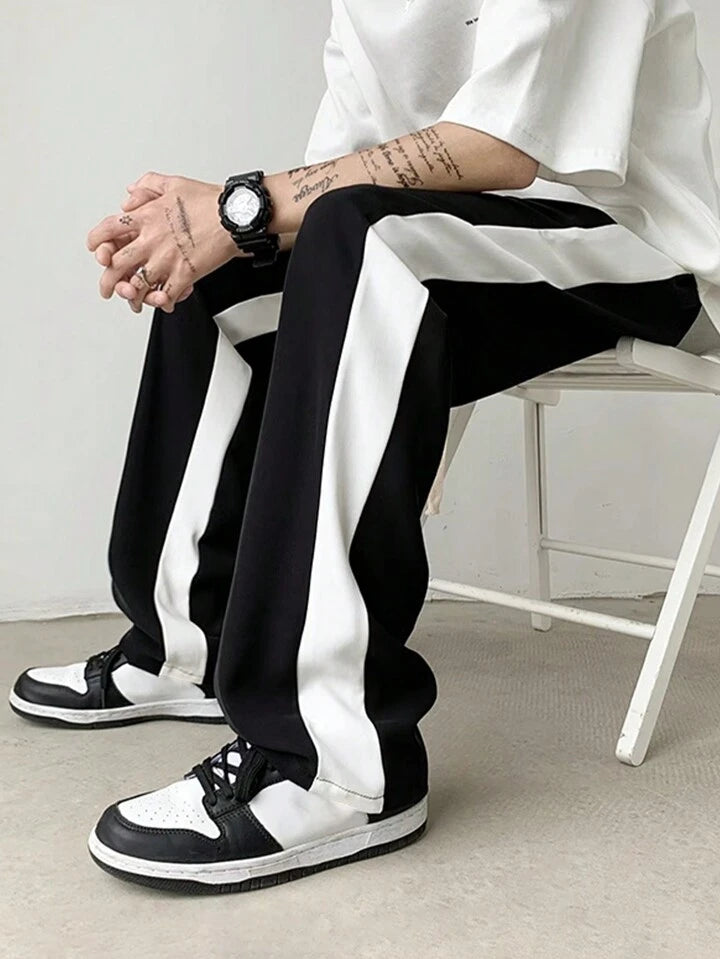 ASTHETIC STRIPS STRAIGHT FIT BAGGY TRACKPANTS