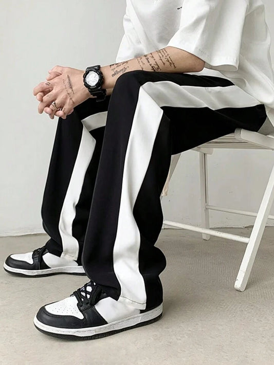 ASTHETIC STRIPS STRAIGHT FIT BAGGY TRACKPANTS