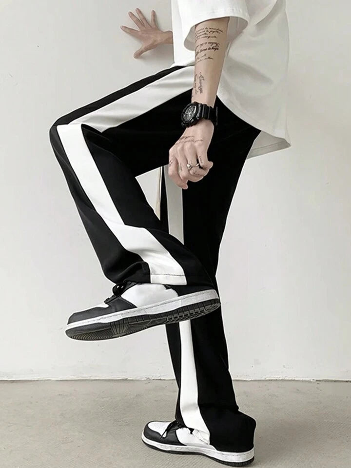 ASTHETIC STRIPS STRAIGHT FIT BAGGY TRACKPANTS