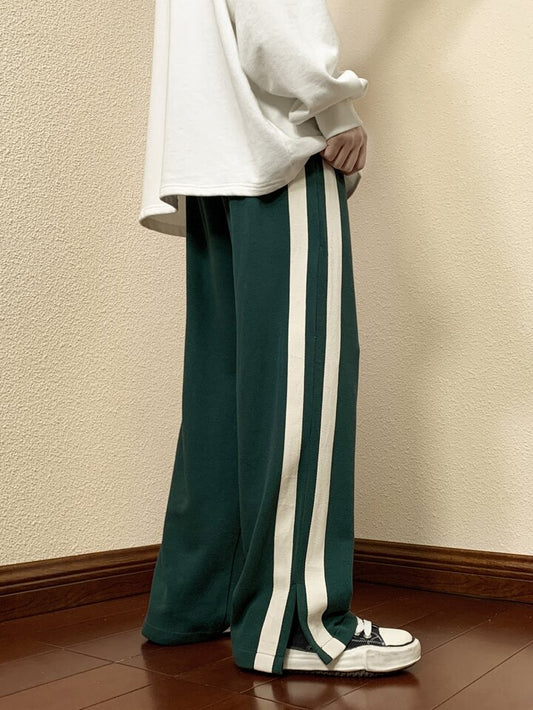 ASTHETIC MAT GREEN STRAIGHT BAGGY FIT UNISEX TRACKPANTS
