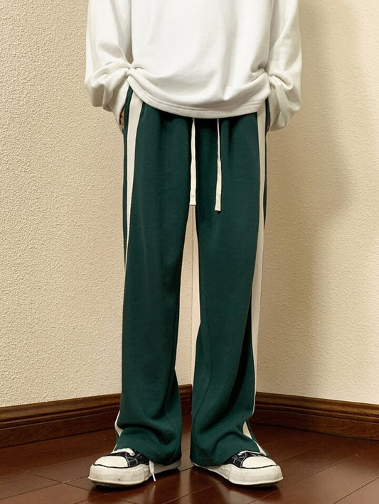 ASTHETIC MAT GREEN STRAIGHT BAGGY FIT UNISEX TRACKPANTS